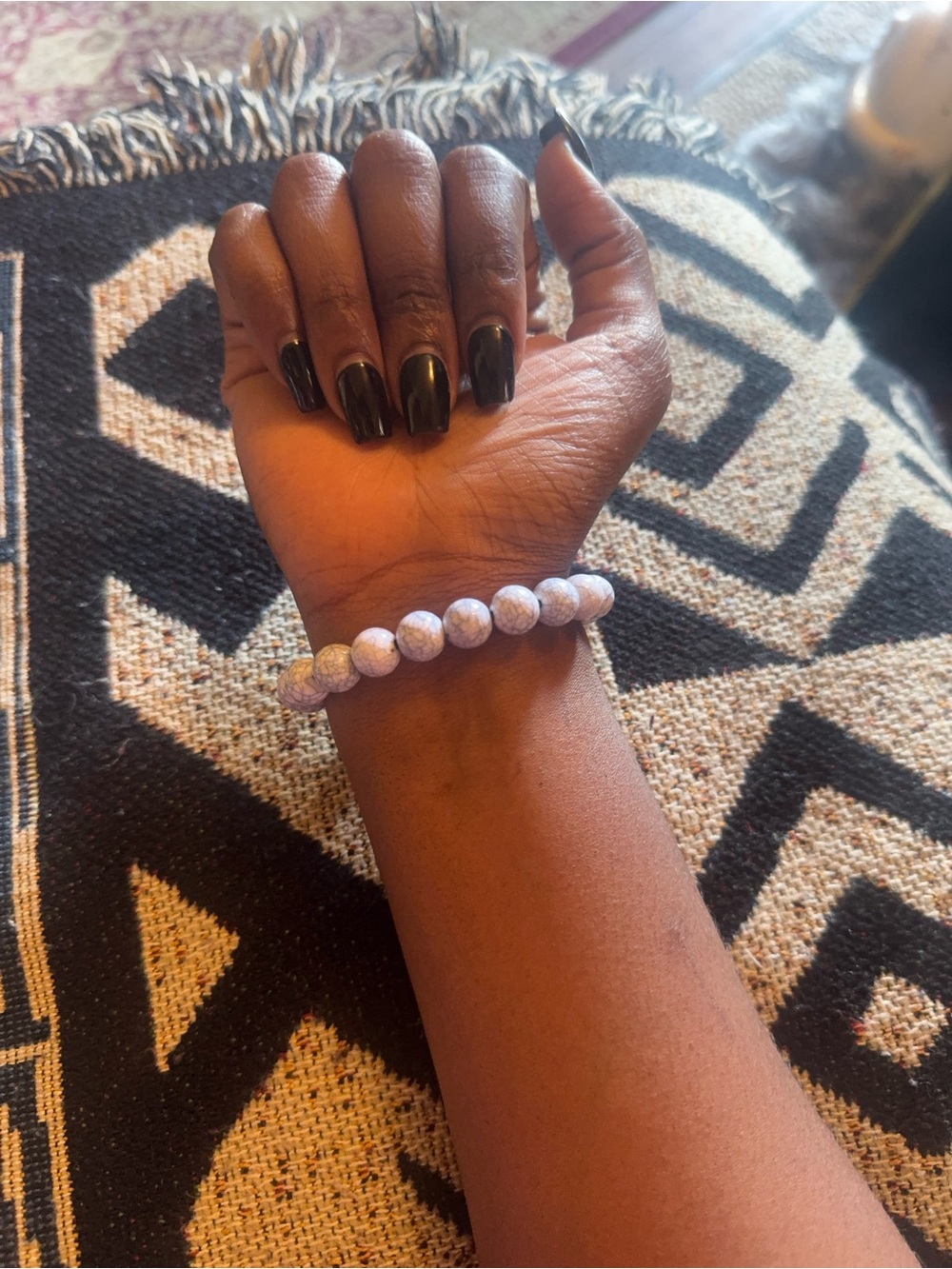 Delicate Lavender Beaded Stretch Bracelet - Women Jewelry
